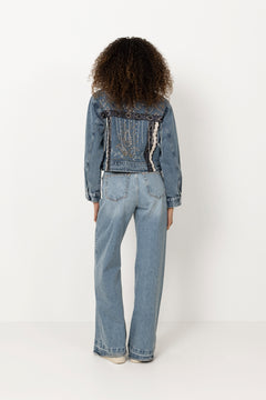 Yasvision Ls Denim Emb Jacket - Light Blue Denim