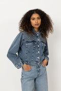 Yasvision Ls Denim Emb Jacket - Light Blue Denim