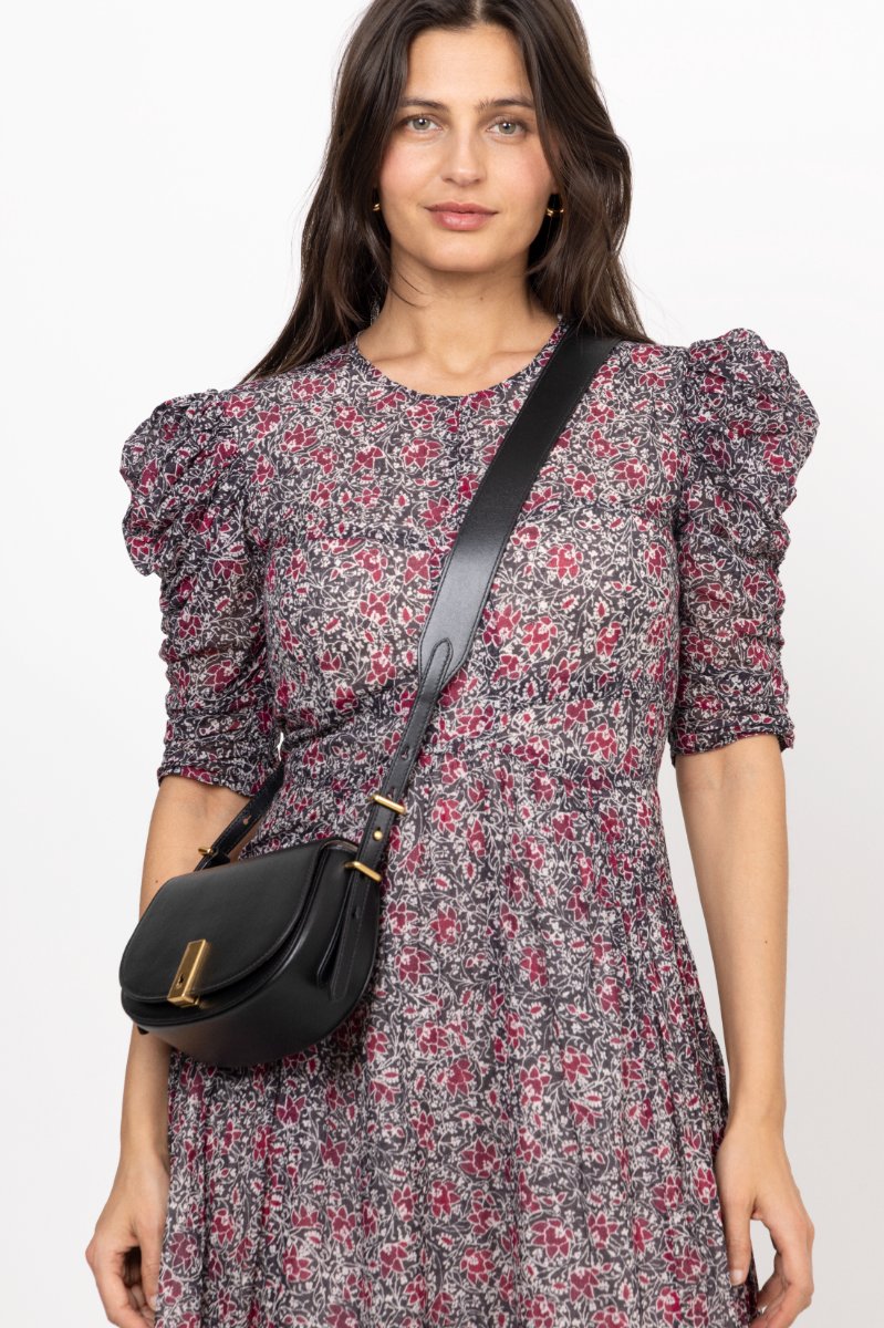 Polo Id Calfskin Mini Saddle Bag - Black