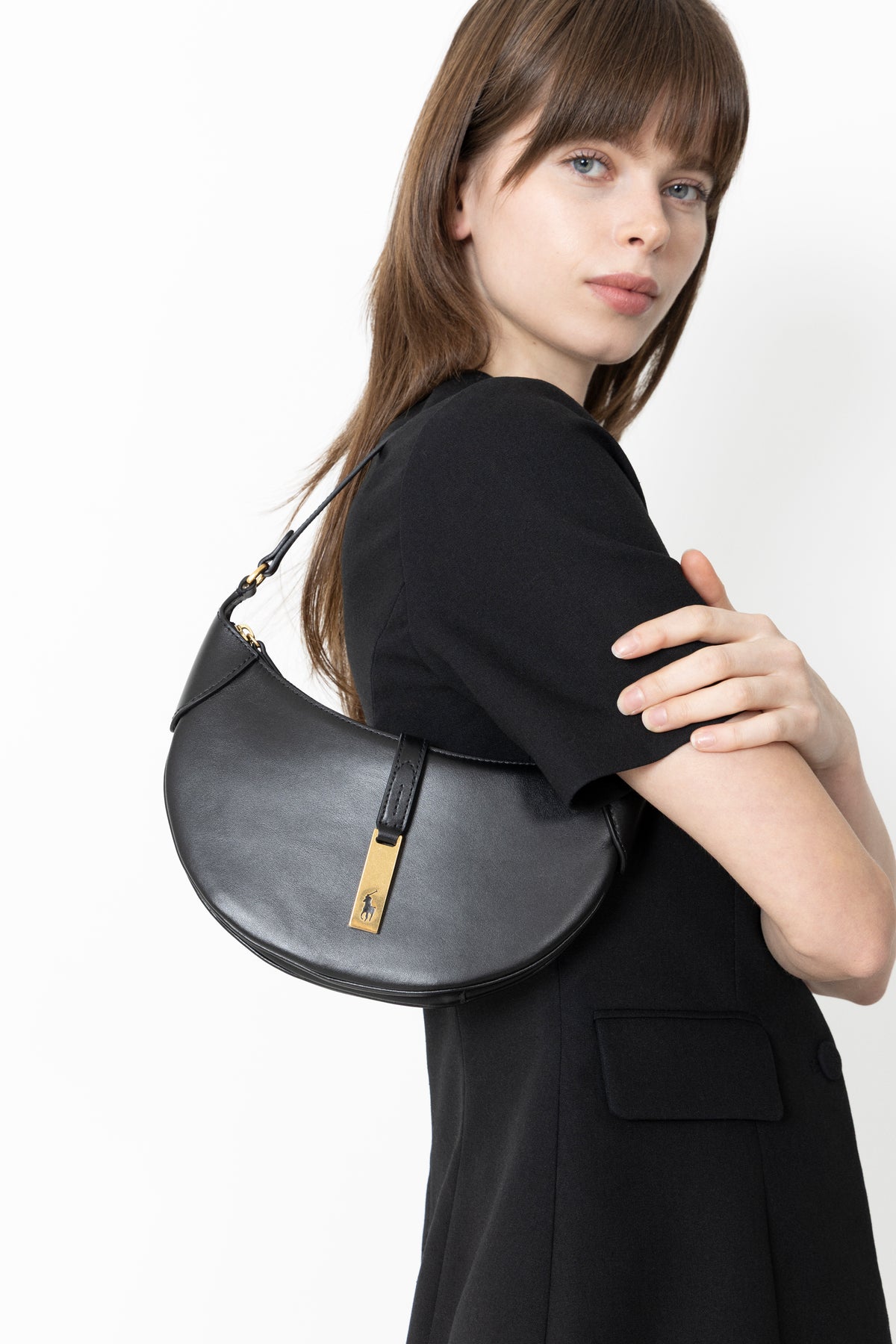 Polo Id Calfskin Mini Shoulder Bag - Black