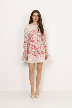 Leoni Silk Blend Mini Dress - Tulip Pink