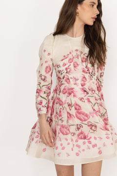 Leoni Silk Blend Mini Dress - Tulip Pink