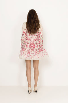 Leoni Silk Blend Mini Dress - Tulip Pink