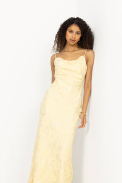 Sorelle Lace Slip Maxi Dress - Light Lemon