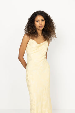Sorelle Lace Slip Maxi Dress - Light Lemon
