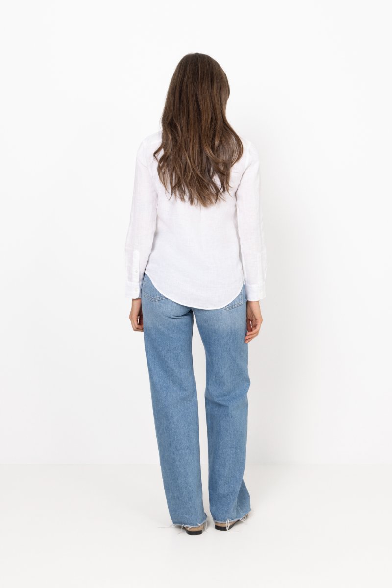 Classic Fit Linen Shirt - Classic Oxford White