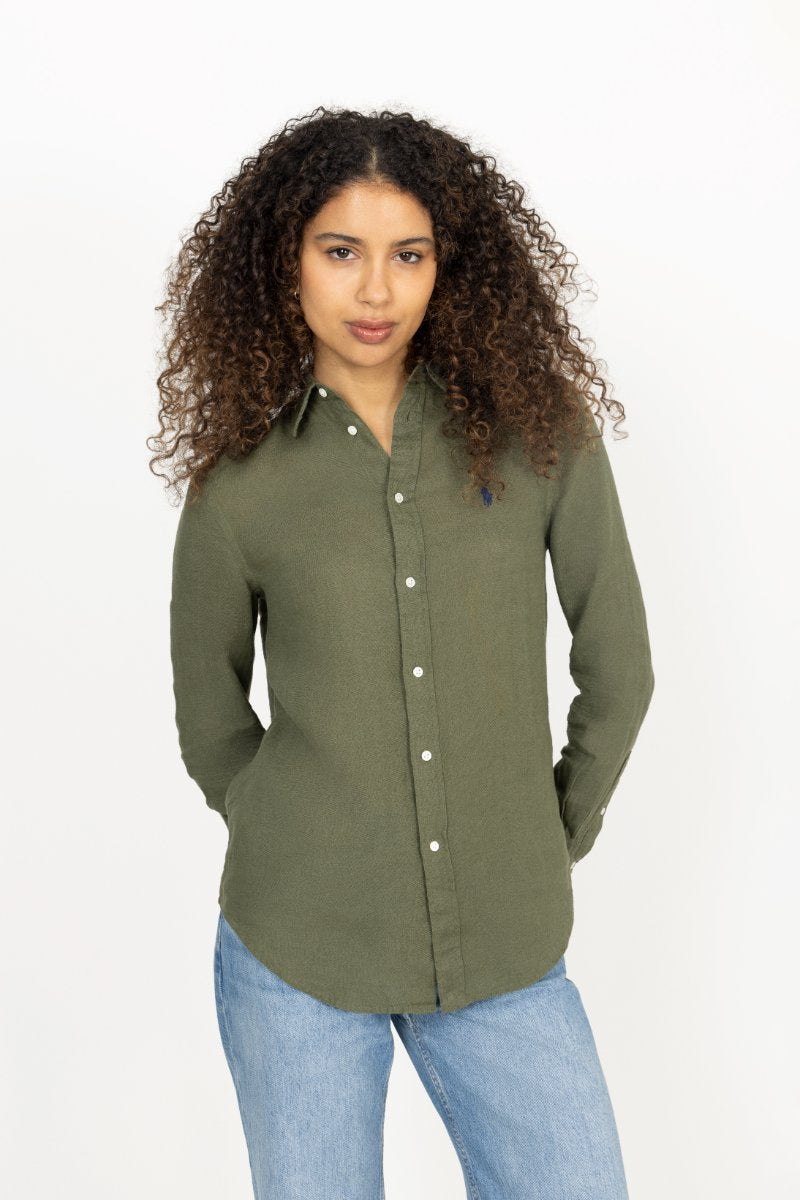 Classic Fit Linen Shirt - Supply Olive