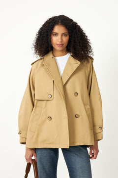 Woven Trench Coat - Khaki
