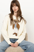 Polo Bear Cotton Crewneck Sweater - Parchment Cream