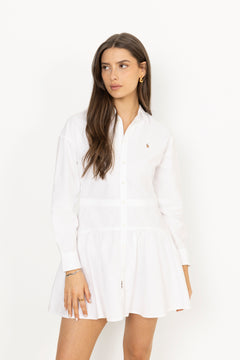 Woven Shirt Dress - White