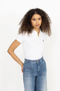 Slim Fit Stretch Polo Shirt - White