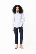 Stretch Slim Fit Striped Oxford Shirt - White/Heritage Royal