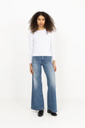 Julianna Long Sleeve Cotton Pullover - White