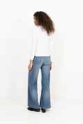 Julianna Long Sleeve Cotton Pullover - White