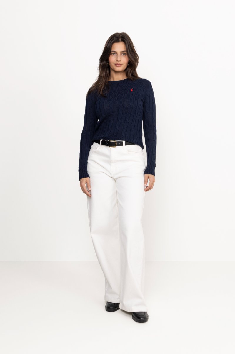 Julianna Long Sleeve Cotton Pullover - Hunter Navy