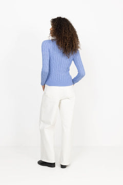 Julianna Long Sleeve Cotton Pullover - New Litchfield Blue