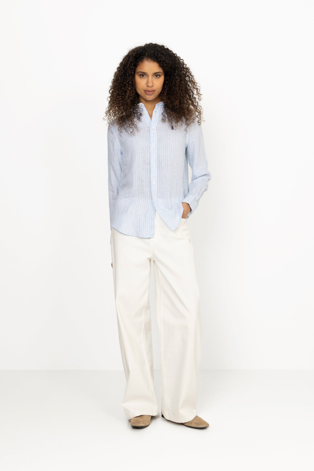 Woven-Sport Shirt - Lt Blue/White