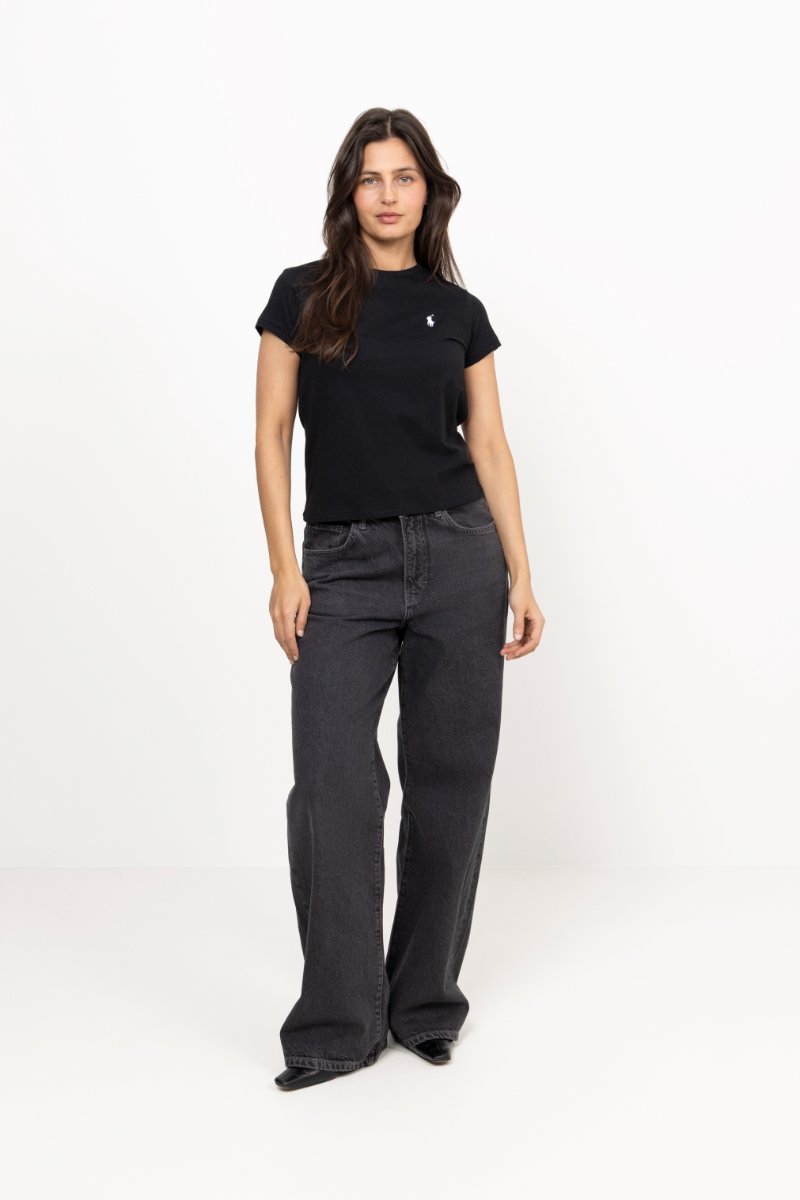 Cotton Jersey Crewneck T-Shirt - Polo Black