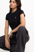 Cotton Jersey Crewneck T-Shirt - Polo Black