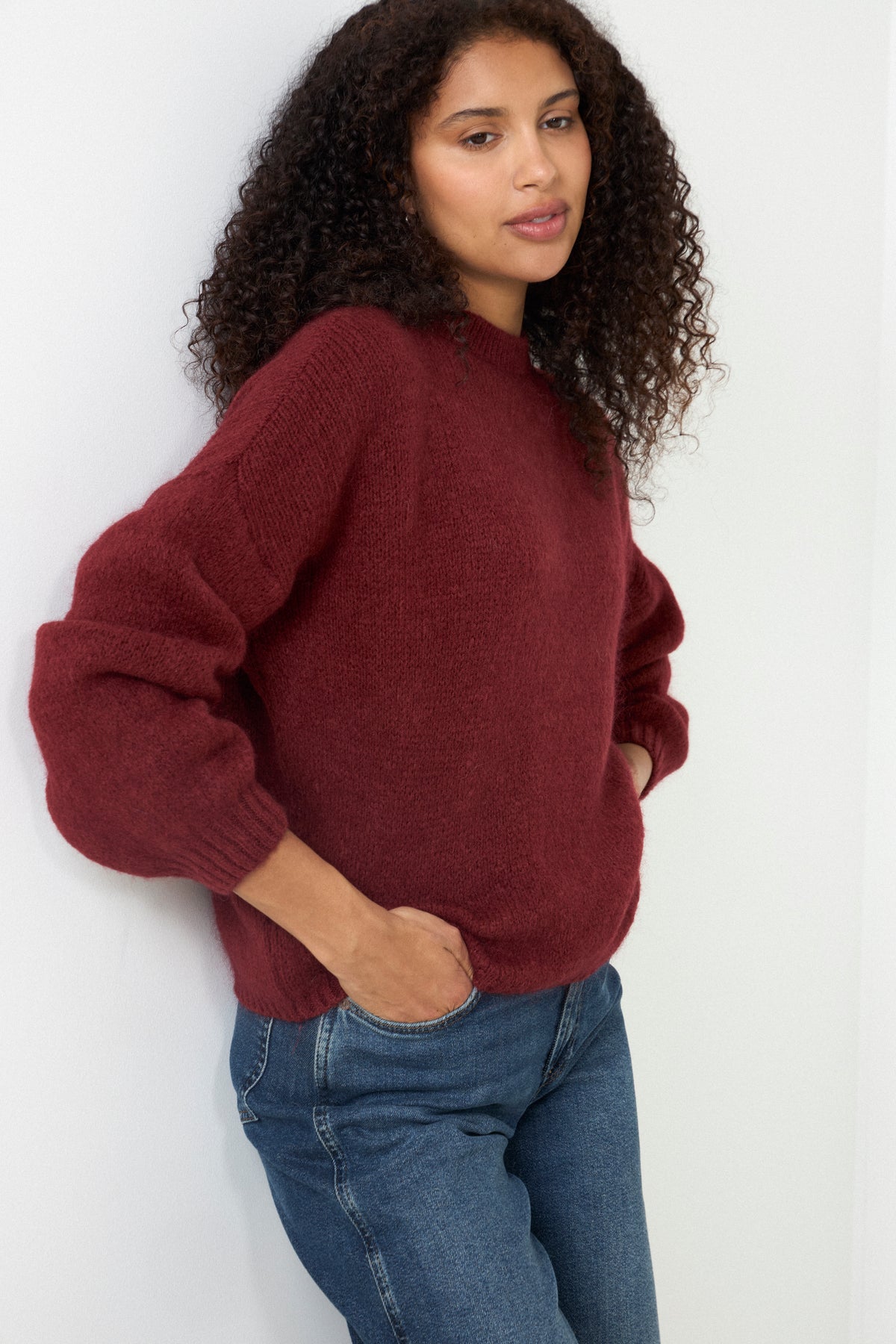 Mimi Ls Knit - Dusty Mahogany