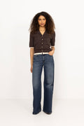 Luecc Crop Cardigan - Dark Brown