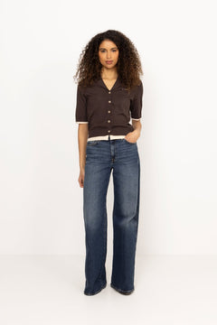 Luecc Crop Cardigan - Dark Brown