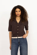 Luecc Crop Cardigan - Dark Brown