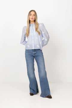 Ameliacc Emb Shirt - Pale Blue