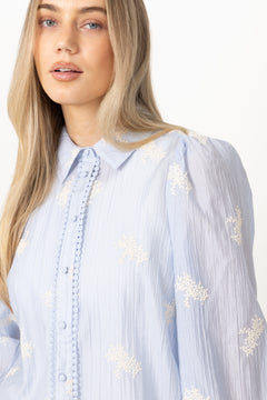 Ameliacc Emb Shirt - Pale Blue
