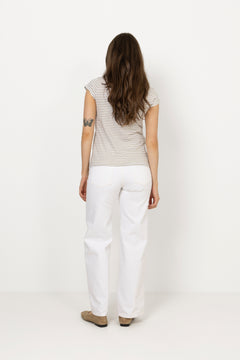 Fine Jersey Stripe Teasy Tee Fav - Brilliant White/Overland Trek