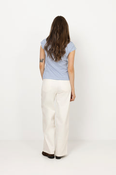 Fine Jersey Stripe Teasy Tee Fav - Brilliant White/Bright Cobalt