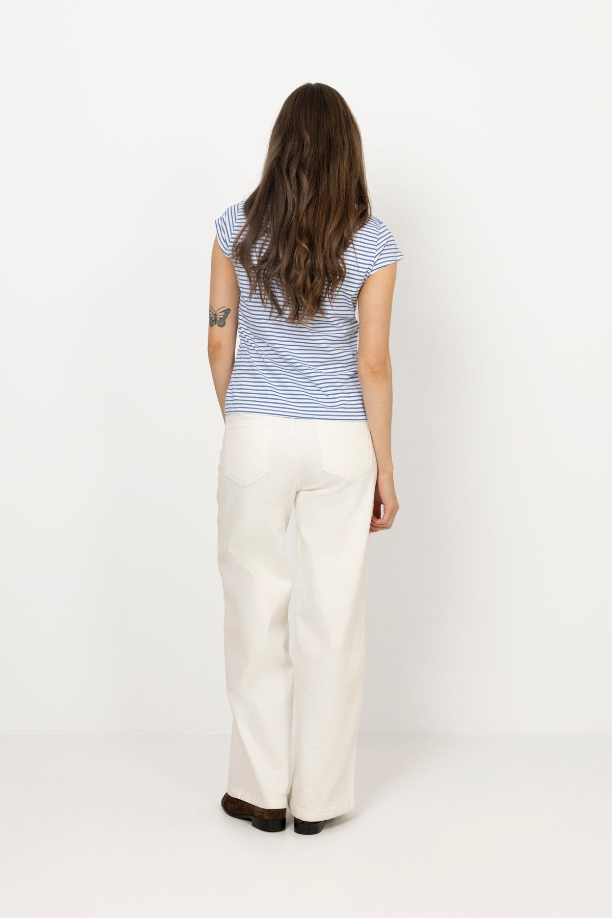 Fine Jersey Stripe Teasy Tee Fav - Brilliant White/Bright Cobalt
