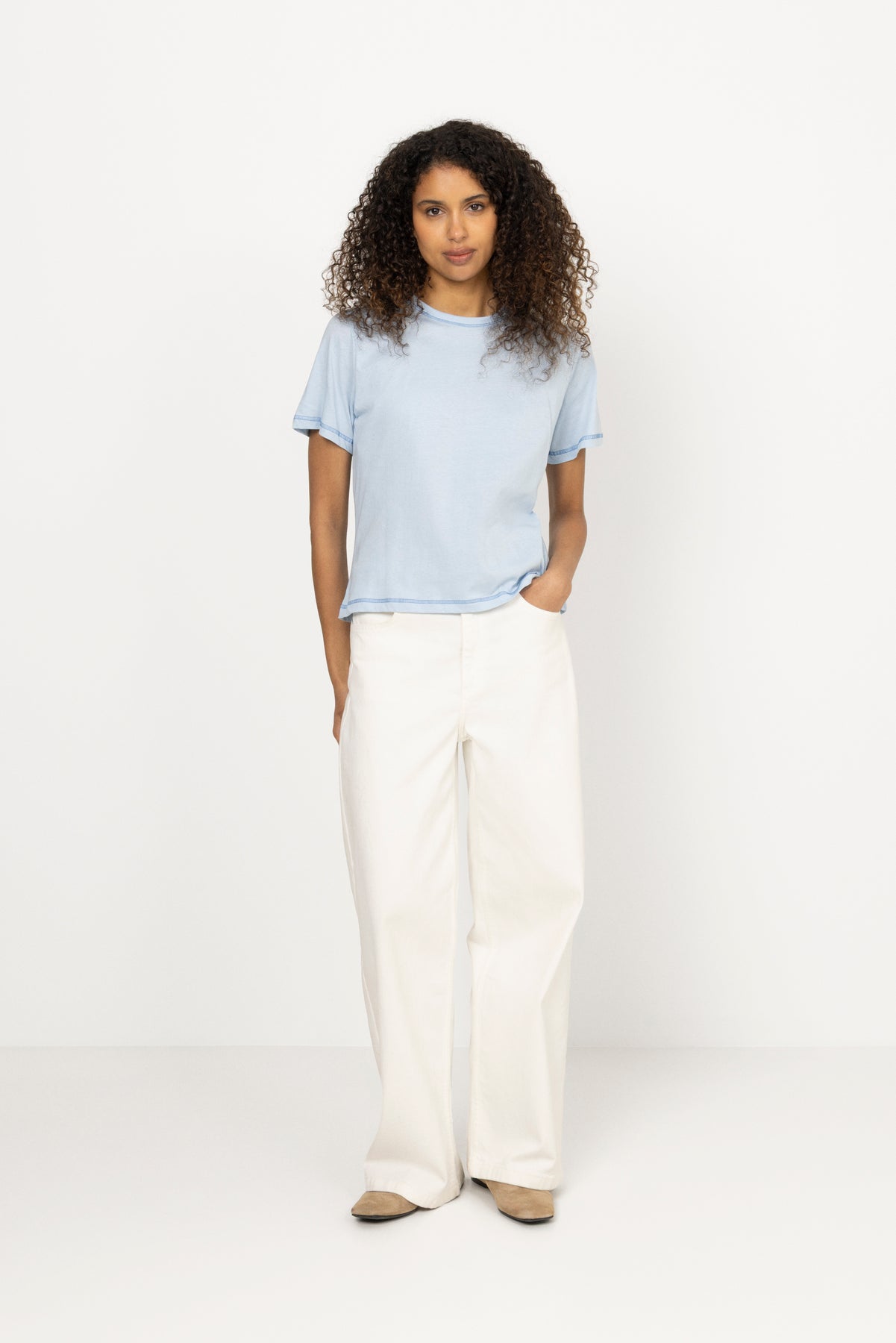 Single Cotton Grace Tee - Cashmere Blue