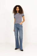 Grace Jersey Stripe June Tee - Sky Captain/White