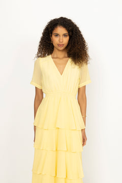 Imogene Solid Dress - Yellow