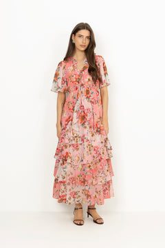 Carina Dress - Coral