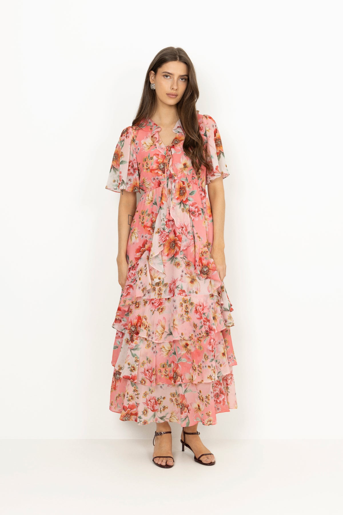 Carina Dress - Coral