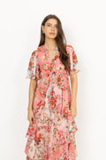 Carina Dress - Coral