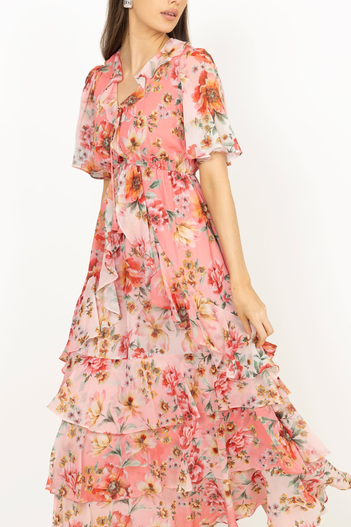 Carina Dress - Coral