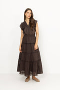 Jayla S Voile Top - Dark Brown