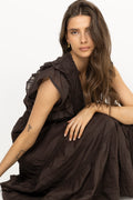 Jayla S Voile Top - Dark Brown
