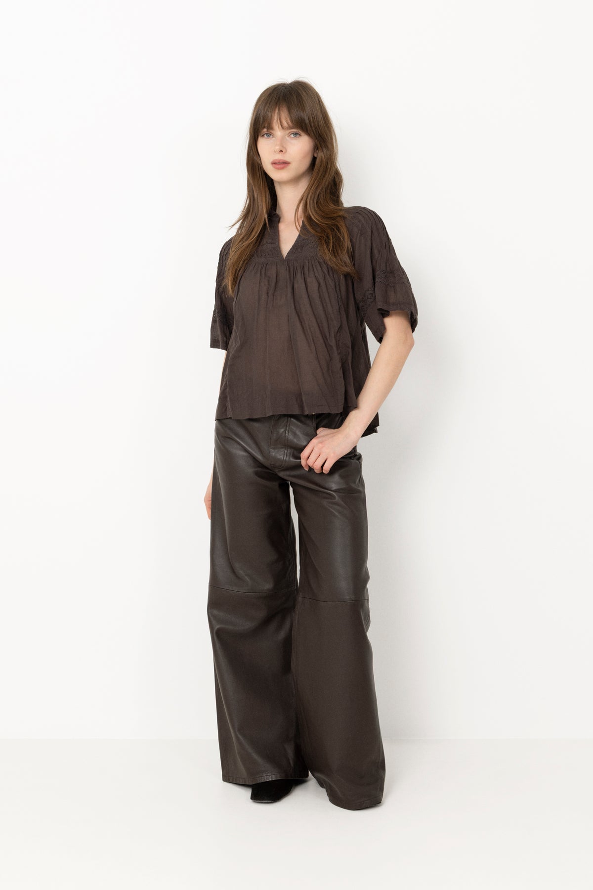Siama S Voile Blouse - Dark Brown