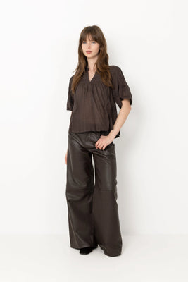 Siama S Voile Blouse - Dark Brown