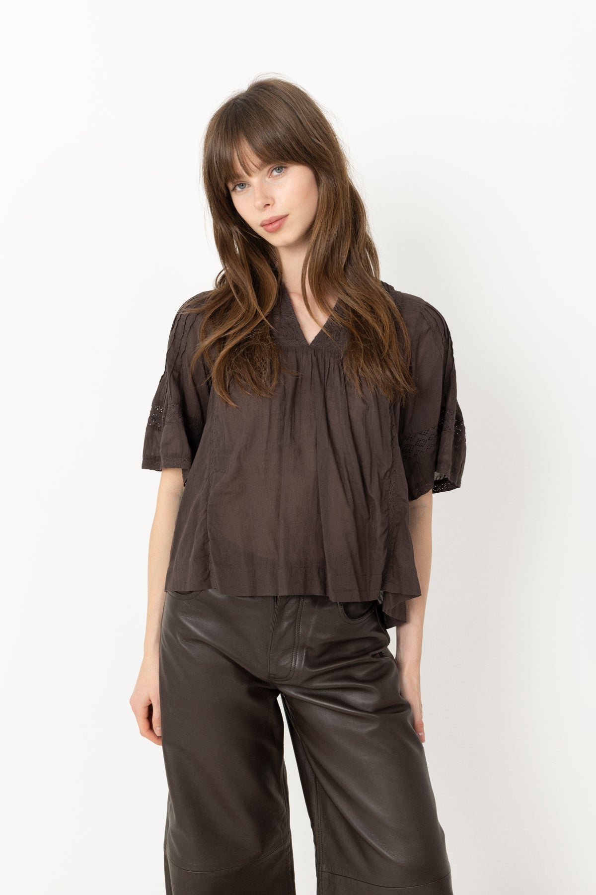 Siama S Voile Blouse - Dark Brown