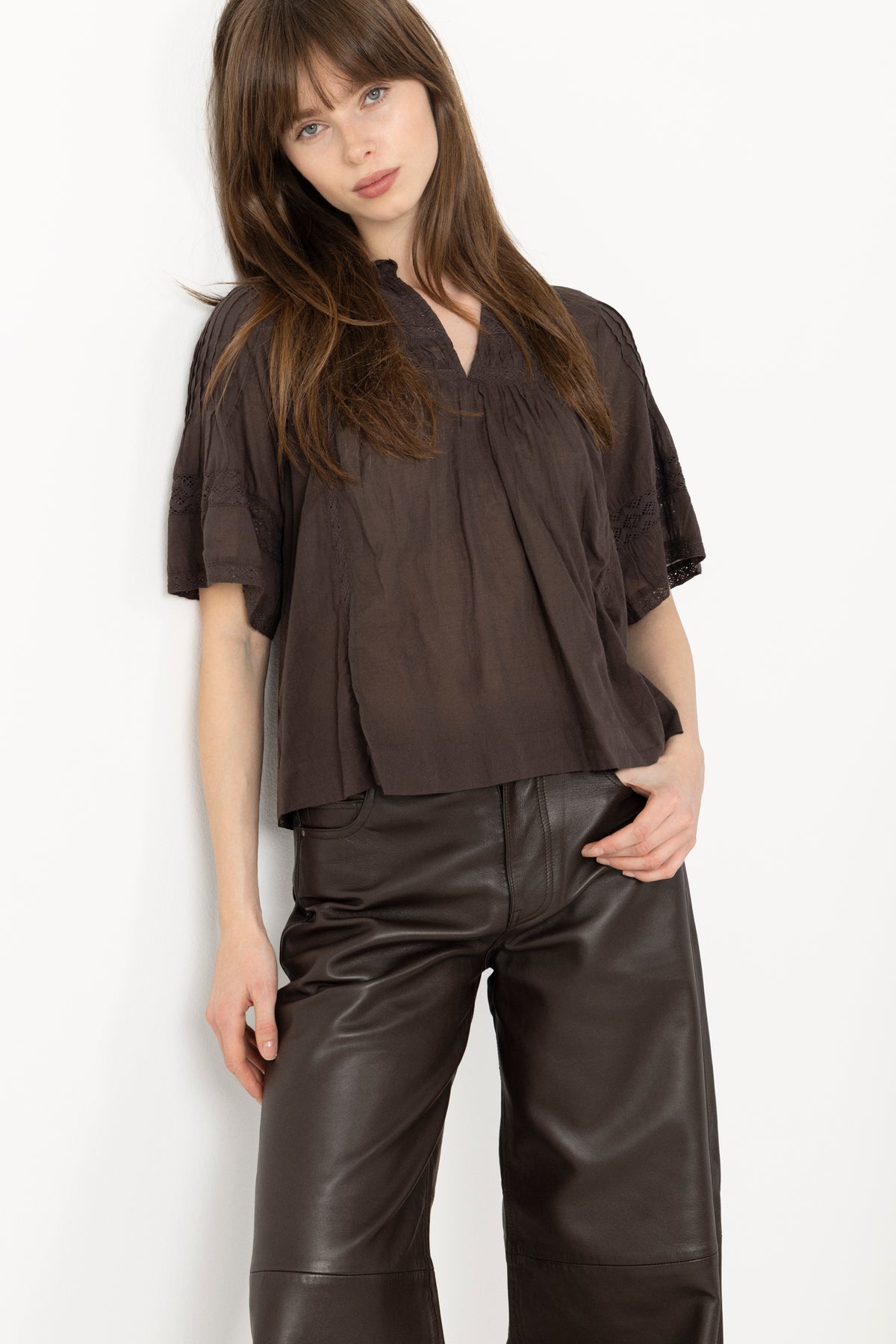 Siama S Voile Blouse - Dark Brown