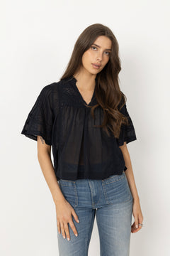 Siama S Voile Blouse - Navy