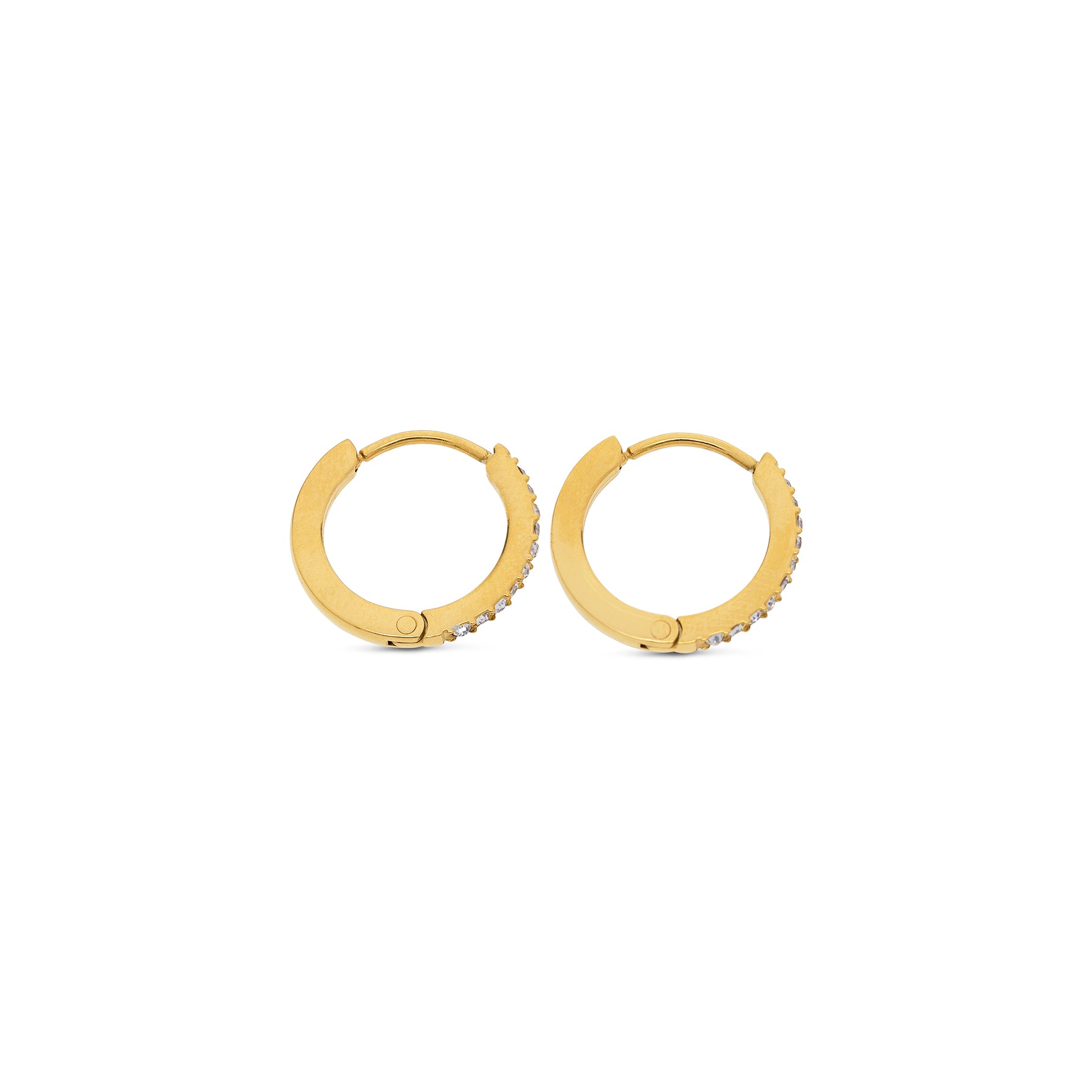 Nilea Crystal Hoop Earrings - Gold