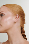 Nilea Crystal Hoop Earrings - Gold