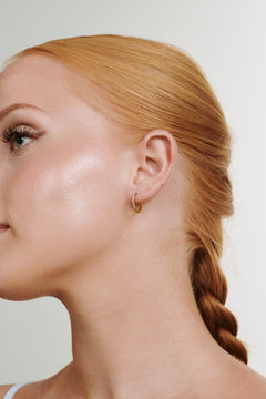 Nilea Crystal Hoop Earrings - Gold