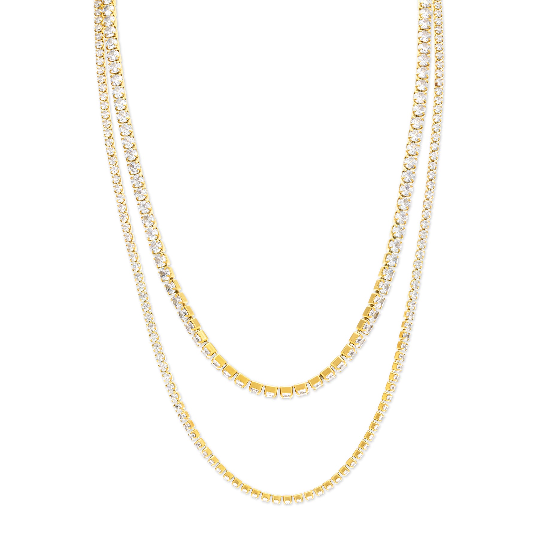 Melina Crystal Necklace - Gold
